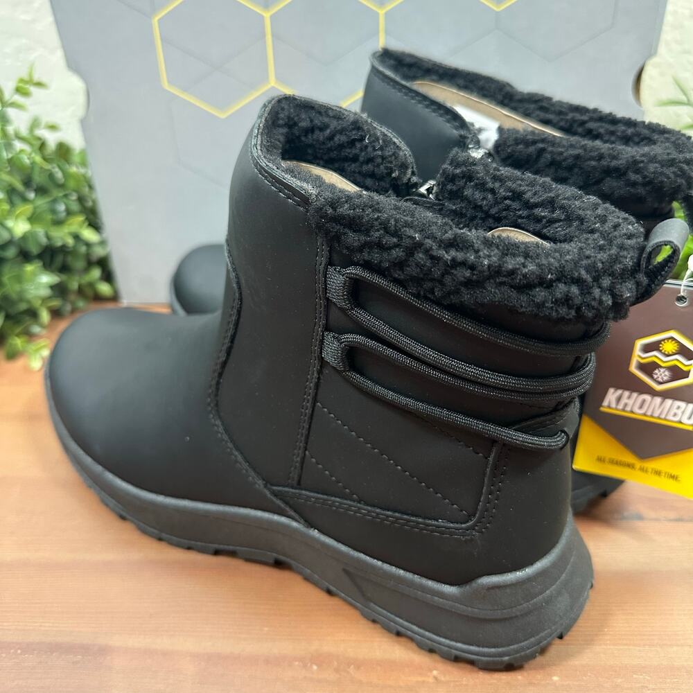 Khombu Women's Sarah Water Repellent Ankle Boots Black Size 9 - Picture 5 of 8